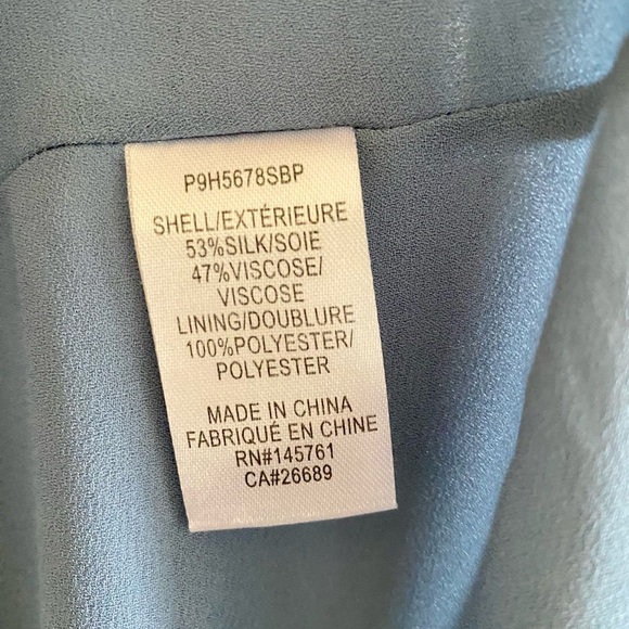 Parker Silk Blend Faux Wrap Blue Zebra Print Dress - Picture 10 of 11